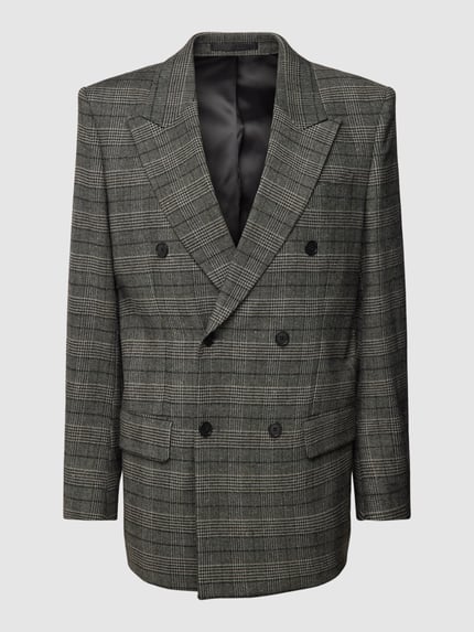 Filippa K Blazer mit Glencheck-Muster und Pattentaschen Mittelgrau Melange 2