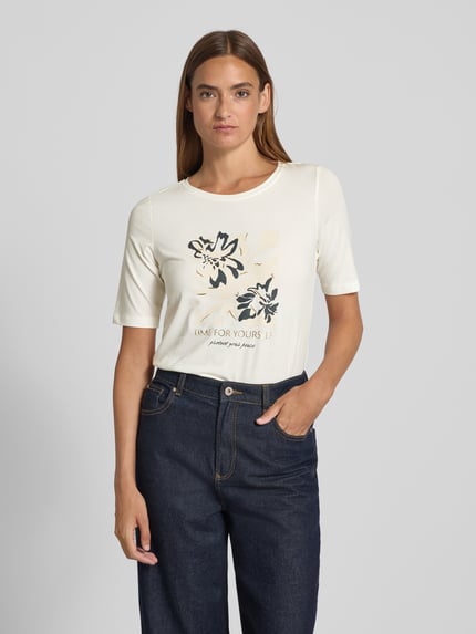 s.Oliver RED LABEL Regular Fit T-Shirt aus Baumwoll-Mix Weiss 4