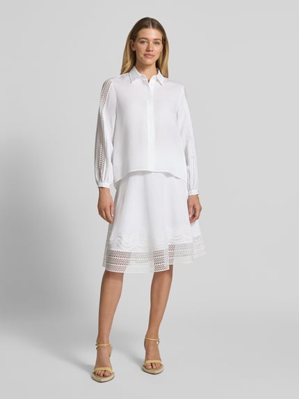 BOSS Relaxed Fit Hemdbluse aus Lyocell-Leinen-Mix Modell 'BADORA' Weiss 1