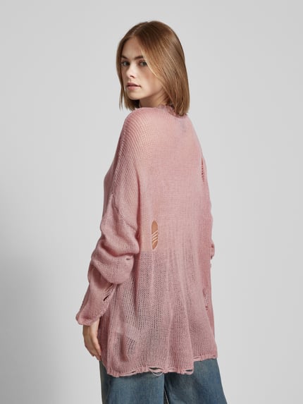The Ragged Priest Oversized Strickpullover im Used-Look Pink 5