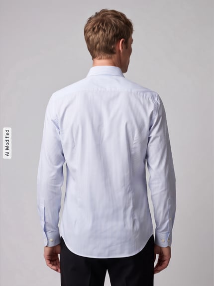 Jake*s Slim Fit Businesshemd mit Rückenpasse Bleu 5