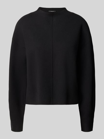OPUS Regular Fit Strickpullunder Modell 'Punus' mit Mock Neck Black 2