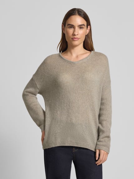 Hemisphere Strickpullover aus Kaschmir-Seide-Mix Oliv 4