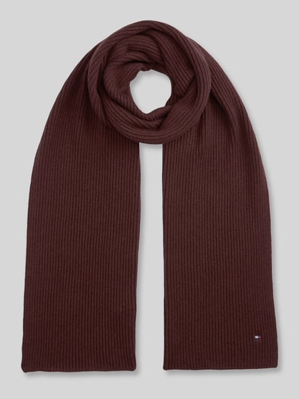 Tommy Hilfiger Schal aus Wolle Kaschmir mit Logo-Detail Bordeaux 1