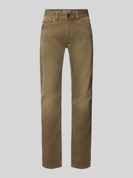 PME Legend Regular Fit Jeans mit Label-Stitching Modell 'Nightflight' Oliv 1