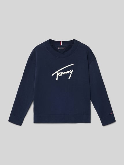 Tommy Hilfiger Kids Regular fit gebreide pullover van puur katoen, model 'VARSITY' Marineblauw - 1