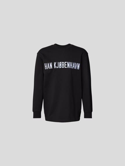 HAN Kjobenhavn Shirt met lange mouwen met labelprint Zwart - 2