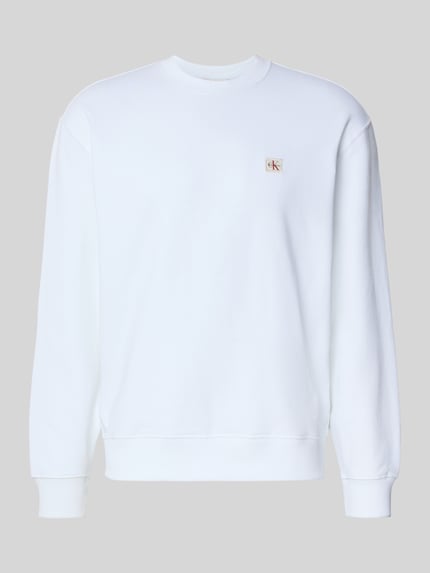 Calvin Klein Jeans Regular fit sweatshirt met logopatch, model 'Terry' Wit - 2