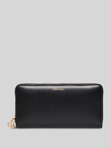 CK Calvin Klein Portemonnaie aus echtem Leder mit Label-Schriftzug Black 1