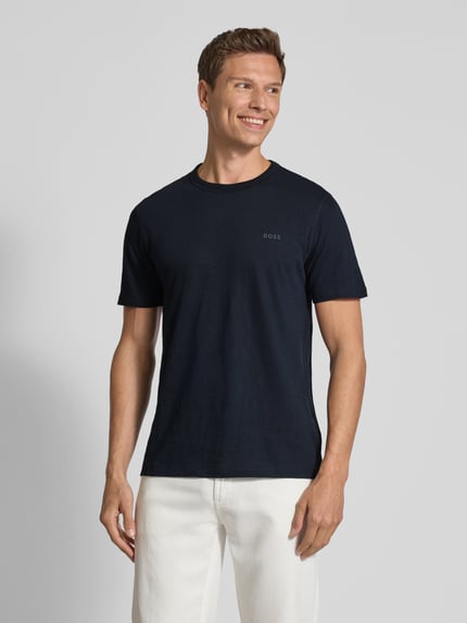 BOSS Orange T-shirt z czystej bawełny Granatowy 4