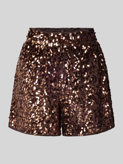 VERO MODA Shorts mit Paillettenoptik Schoko 1