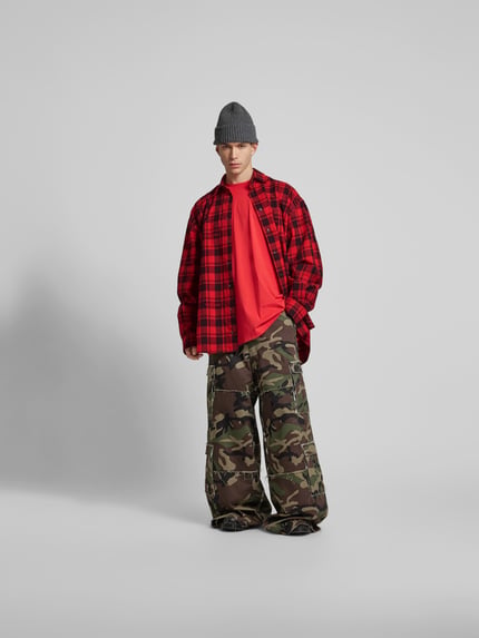 VETEMENTS Vrijetijdsoverhemd met labelprint Rood - 1
