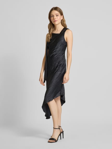 Selected Midikleid im asymmetrischen Design Modell 'ELISE' Black 1