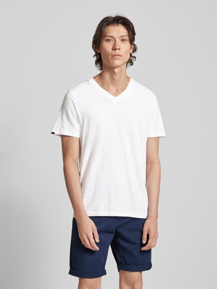 Superdry T-Shirt mit V-Ausschnitt Weiss 4