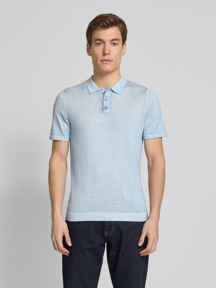 DRYKORN Slim Fit Poloshirt mit gerippten Abschlüssen Modell 'TRITON' Hellblau 4