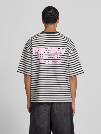 REVIEW Oversized T-Shirt mit Label-Stitching Black 5
