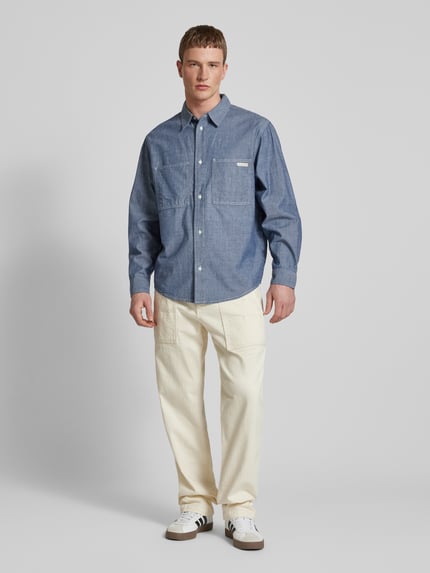 Calvin Klein Jeans Regular Fit Jeanshemd mit Label-Detail Modell 'EASY CHAMBRAY' Jeansblau 1