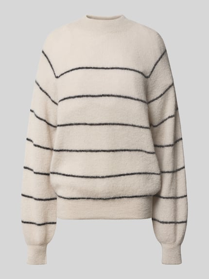DRYKORN Sweter z dzianiny o kroju oversized ze stójką model ‘LARELY’ Piaskowy 2
