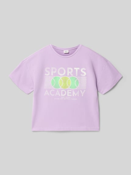Produktfoto, Regular Fit T-Shirt aus Baumwoll-Mix von s.Oliver RED LABEL dziecięcy t-shirt efekt: jednolity kolor krój regular fit nadruk z motywem okrągły dekolt krótki rękaw materiał: bawełna