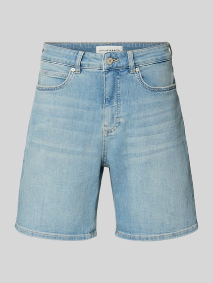 Produktfoto, Jeansshorts mit Eingrifftaschen Modell 'Mari' von OPUS PANTS, mix van katoen en elastaan, regular fit, used-look, blauwe kleur