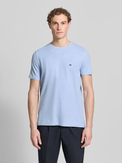 Fynch-Hatton Regular Fit T-Shirt mit Logo-Stitching Hellblau 4