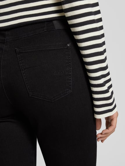 Raphaela By Brax jeans met rechte pijpen met sierstiksels model 'Laura' Zwart - 3