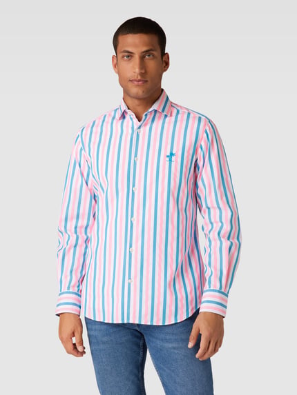 MC2 Saint Barth Regular Fit Freizeithemd mit Streifenmuster Modell 'PAMPLONA' Blau 4