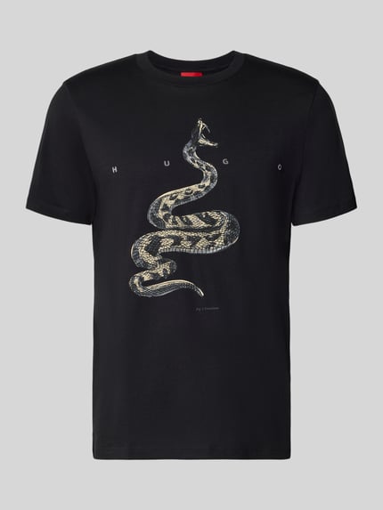 HUGO Regular Fit T-Shirt aus reiner Baumwolle Modell 'DISCORB' Black 2