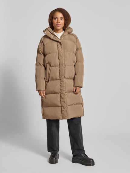 Superdry Gewatteerde lange jas met capuchon en steekzakken Beige - 4