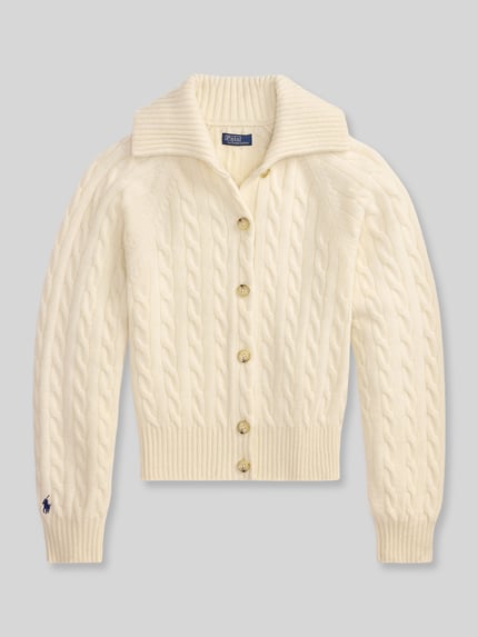 Polo Ralph Lauren Regular Fit Strickjacke aus Woll-Kaschmir-Mix Offwhite 2