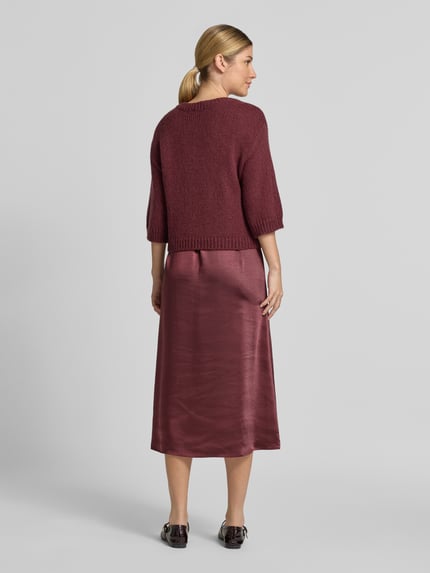 ROBE LÉGÈRE Figurumspielendes Freizeitkleid mit Spitzenbesatz Bordeaux 5