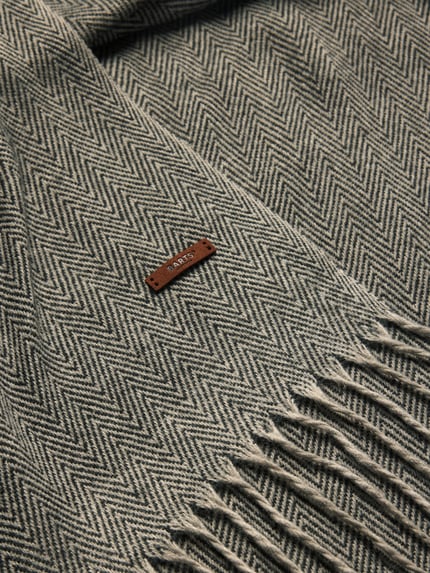Barts Szal z naszywką z logo model 'SOHO SCARF' Średnioszary melanż 2