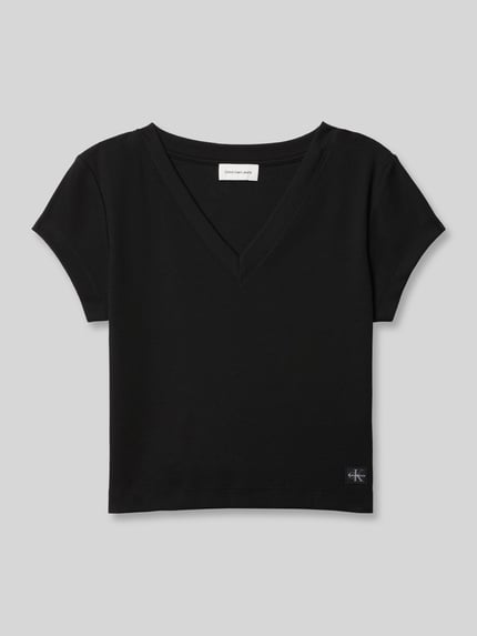 Calvin Klein Jeans Slim Fit T-Shirt aus Baumwoll-Mix Black 2