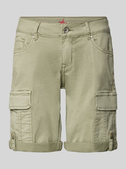 Produktfoto, Cargo Shorts im 5-Pocket-Design mit Pattentaschen von Buena Vista, Damen Shorts aus Baumwoll-Mix mit Stretch-Anteil, Straight Fit, Knopf- und Reißverschluss, fixierter Aufschlag, Bundweite 39 cm, Innenbeinlänge 27 cm, sandfarben, glatte Textur