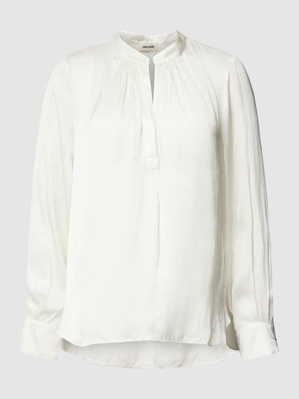 Zadig&Voltaire Blouseshirt van satijn met tuniekkraag Ecru - 2