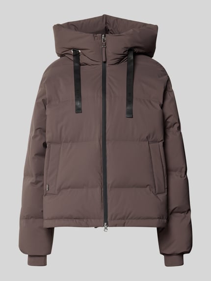 Produktfoto, Jacke in Stepp-Optik mit Reißverschluss Modell 'Jilly Hope' von MOS MOSH in Braun, Kapuze mit Tunnelzug, Steppstruktur, Regular Fit