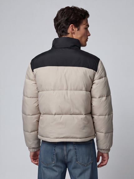 ONLY & SONS Steppjacke mit hohem Stehkragen Modell 'ONSMAVERICK' Sand 5