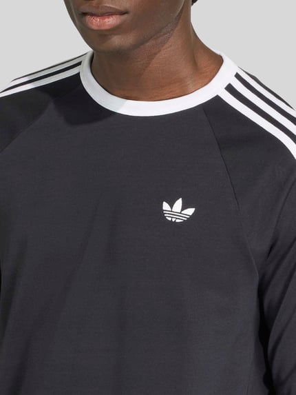 adidas Originals Bluzka z długim rękawem w stylu sport z czystej bawełny o kroju regular fit Czarny 3