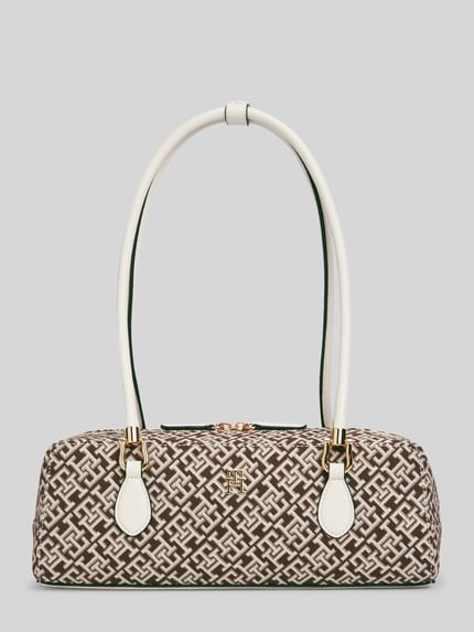 Tommy Hilfiger Torebka z uchwytem z wzór z logo model 'TH GRACE SHOULDER BAG' Bordowy 2