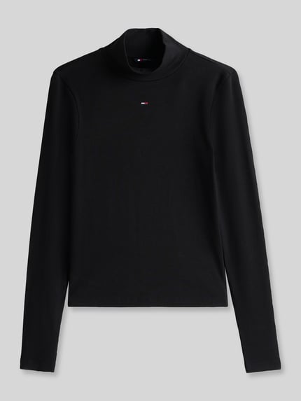 Tommy Jeans Slim fit shirt met lange mouwen met mockneck Zwart - 2