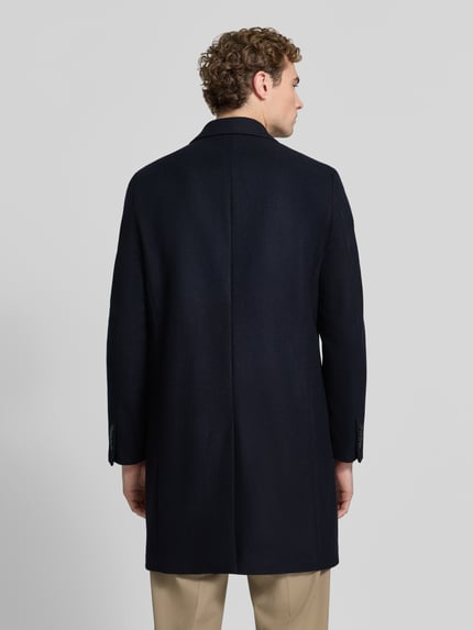 HECHTER PARIS Slim Fit lange jas met reverskraag Marineblauw - 5