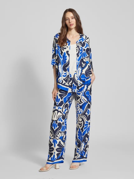 Milano Italy Bluse mit Allover-Print Blau 1