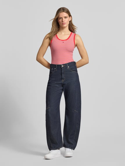 Tommy Jeans slim fit tank top van katoenmix Rood - 1