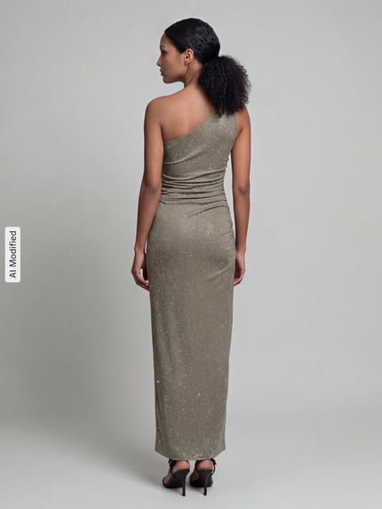 Jake*s Cocktail Eng anliegendes Abendkleid mit Glitzerbesatz Oliv 5