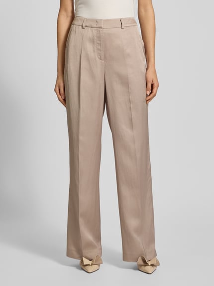 COMMA Wide Leg Stoffhose aus Viskose-Leinen-Mix Taupe 4