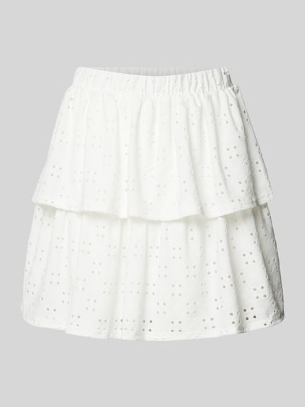 PIECES Minirok in laagjeslook in wit Wit - 2