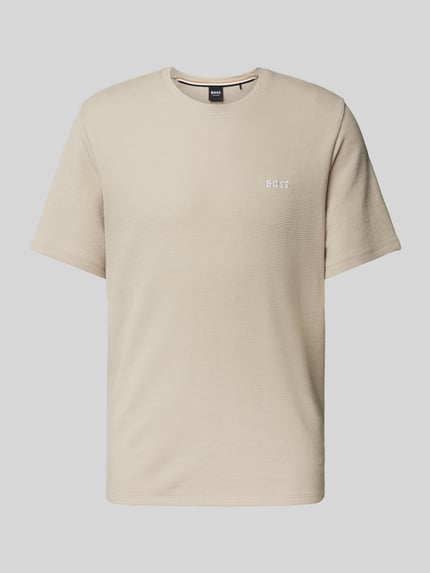 BOSS T-shirt met labelstitching Beige - 2