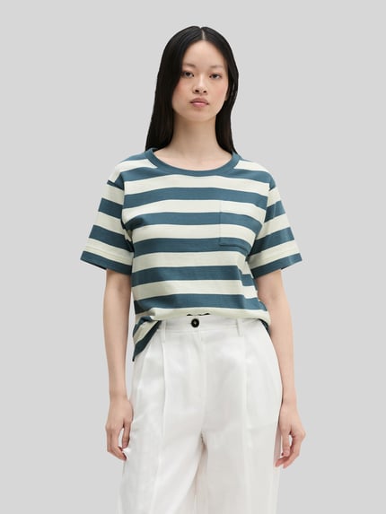 Marc O'Polo Loose Fit T-Shirt aus reiner Baumwolle Petrol 4