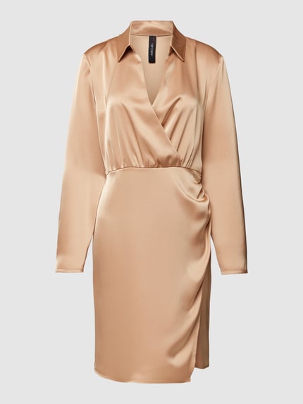 Marc Cain Knielange jurk met platte kraag Camel - 2