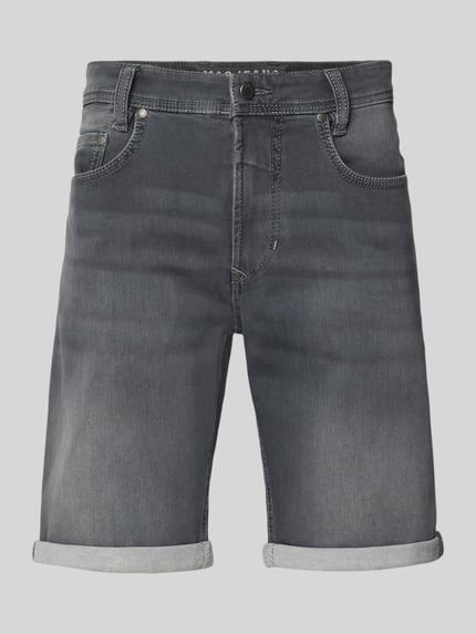 Produktfoto, Bermudas in Denim-Optik von MAC in Grau mit Used-Look, Eingrifftaschen, Umschlag, Regular-Fit, Bundweite 44 cm, Innenbeinlänge 25 cm